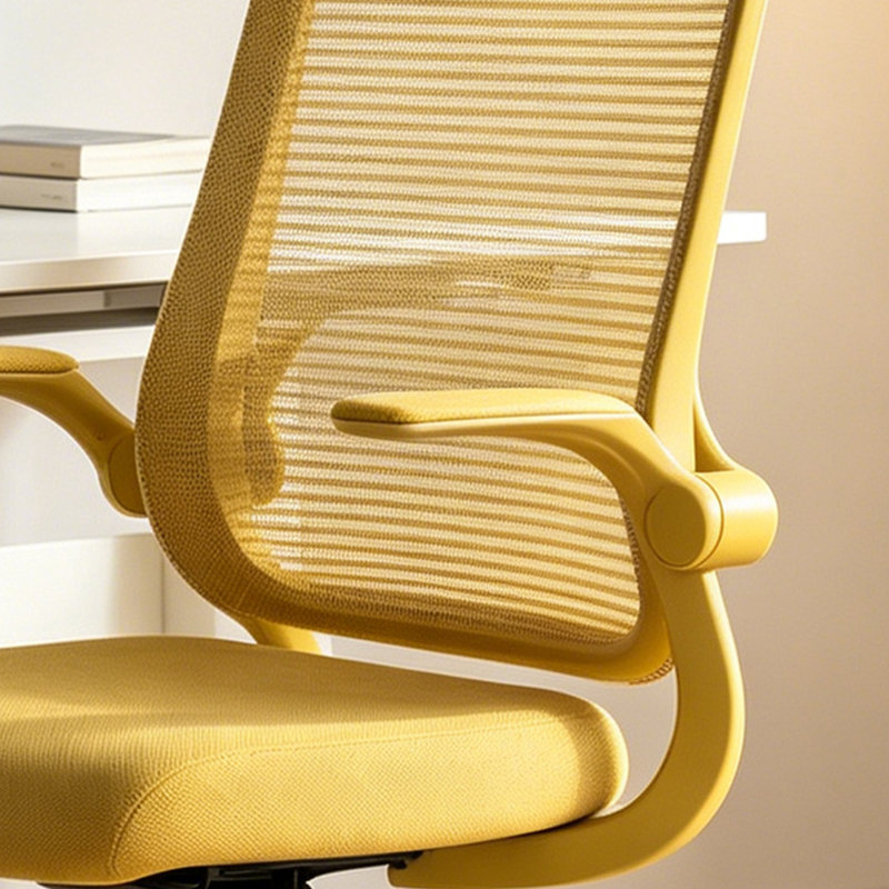 Ergonomic Office Chair,Mesh Task Chair With Flip-Up Armrests, Yellow