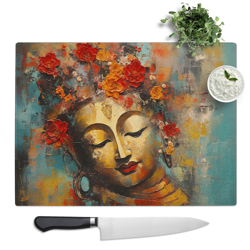 Buddha Expressionism  Glass Chopping Board