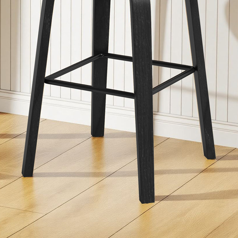 Tabouret de bar pivotant en bois massif avec repose-pieds en métal et tabouret de bar à hauteur de comptoir sans dossier (ensemble de 2)