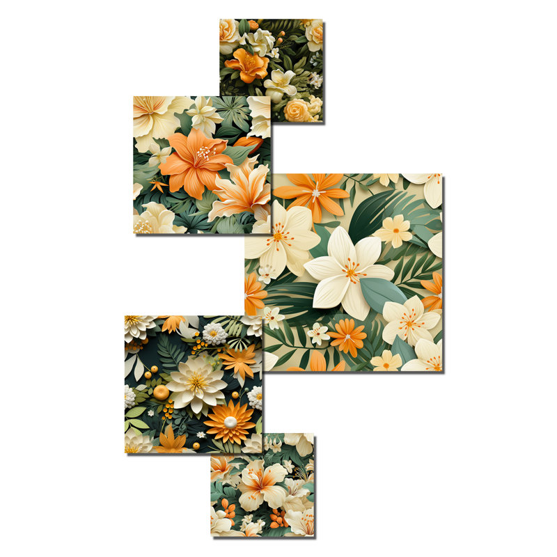Socorro - Ensemble d'art mural floral de 5