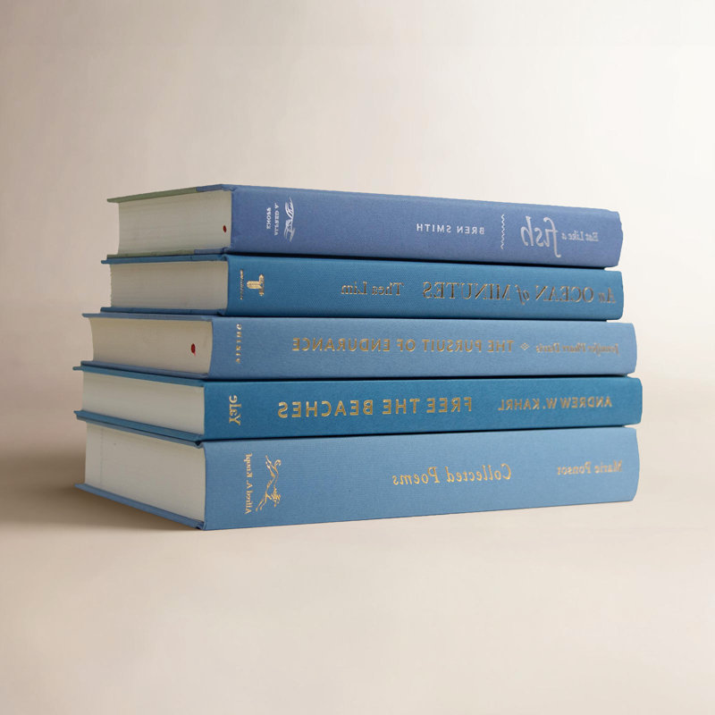 Decorative Books - Marlin Book Stack - 5 Blue Books
