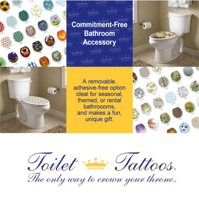 Décalcomanie de siège de toilette à cercles géométriques - couvercles de toilette en vinyle