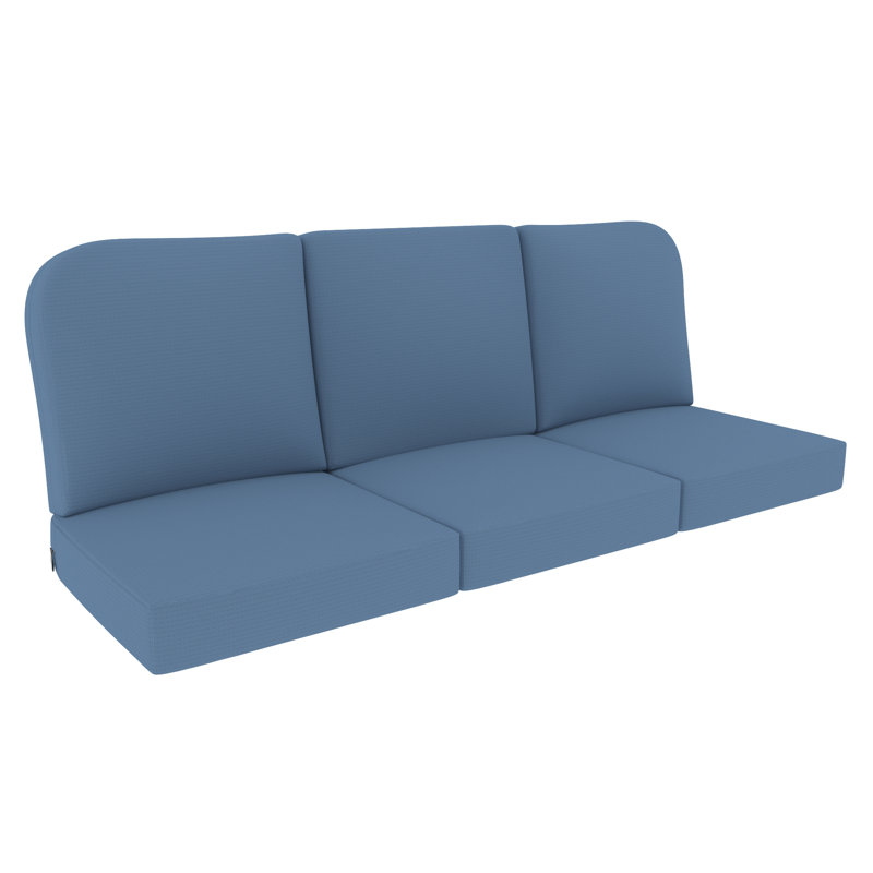 Outdoor 5" Deep Seat Replacement Cushion Set of 3, 22 x 24 Inch Patio Chair Cushions with Water-Repellent & UV-Resistant Olefin Cover, Eco-Friendly Seat & Back Cushions for Patio Furniture