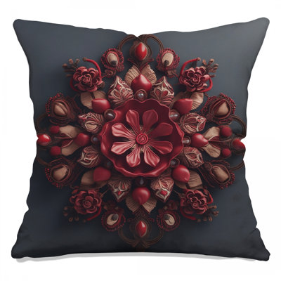 Coussins rouges à double face Mandala