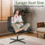 Fauteuil de bureau pivotant sans accoudoirs, chaise de bureau large à pieds croisés avec hauteur réglable et mode berçant-15390032-15390044