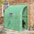 Lean To Greenhouse, Walk-In Green House, Plant Nursery With 2 Roll-Up Doors And Windows, PE Cover And 3 Wire Shelves-115824176-115824175