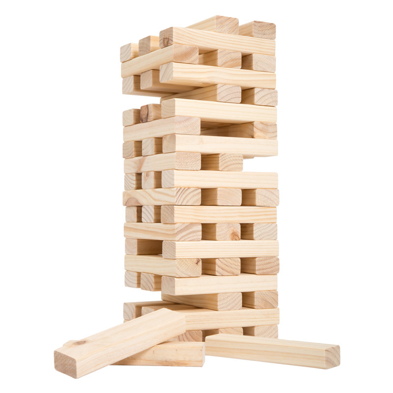 Large Wooden Tower Stacking Game, Natural