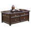 Table basse à 4 pieds avec rangement et plateau relevable Hancock