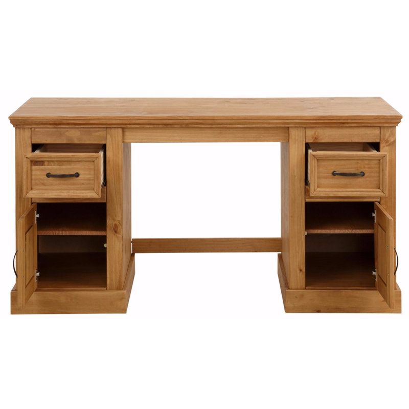 Suzie Solid Wood Executive Desk, Stain