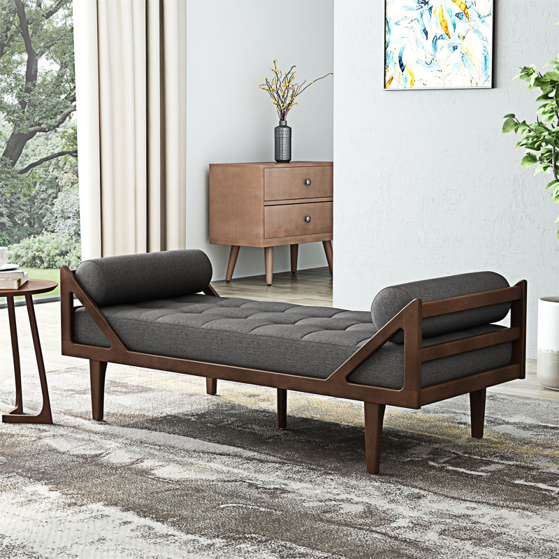 Chaise longue rembourrée_70758, Tissu gris anthracite