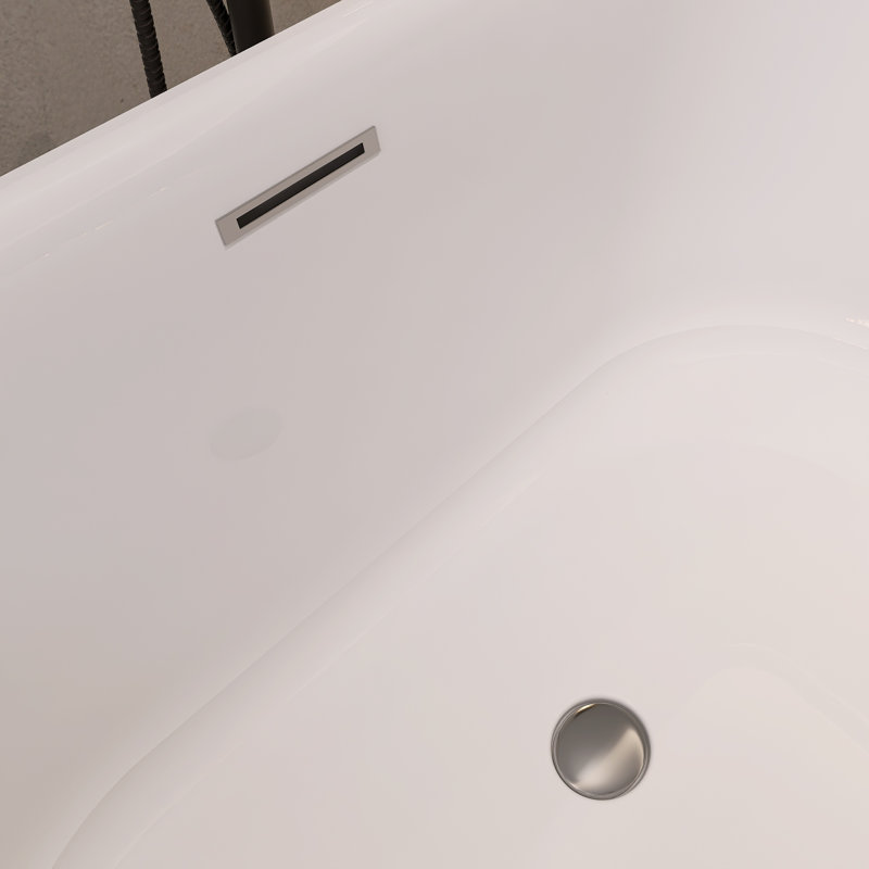 67" Freestanding Soaking Acrylic Bathtub