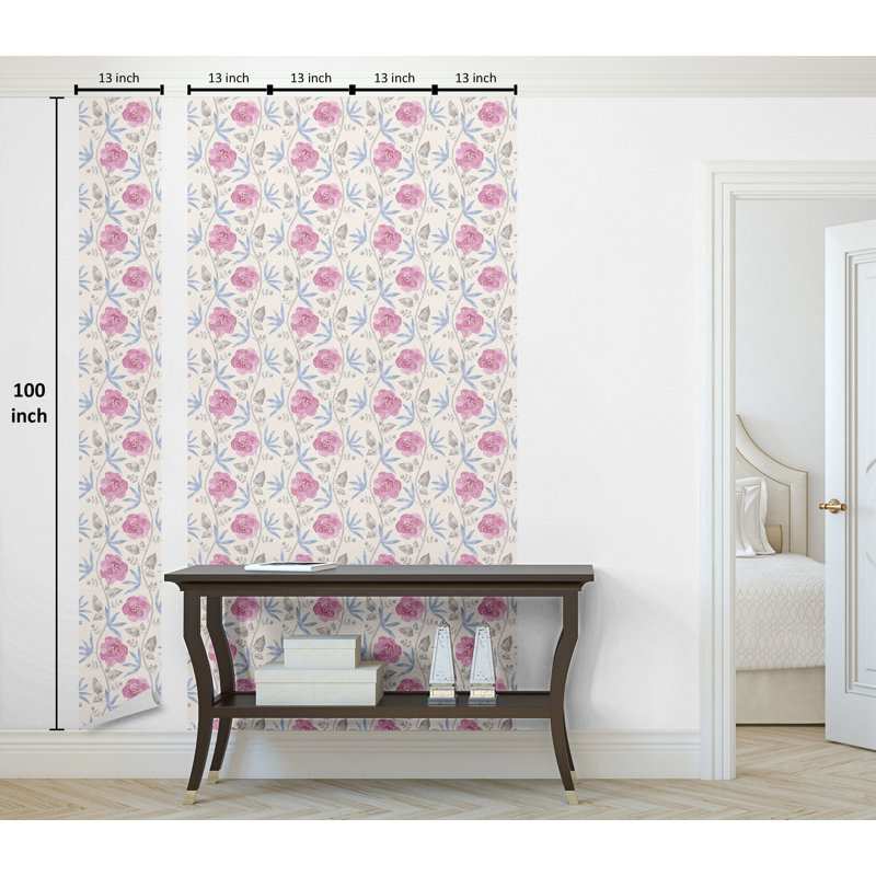 Bornhart Roll, L 100 po x l 13 po, Rose pâle / gris pâle