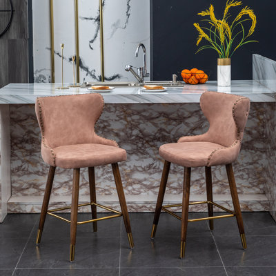 Ensemble de 2 tabourets de comptoir Nevis Mid-Century