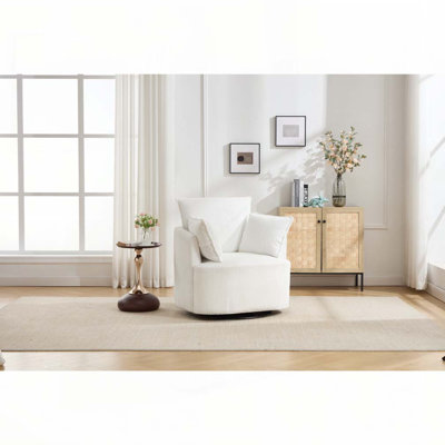 Chaise pivotante rembourrée en velours côtelé