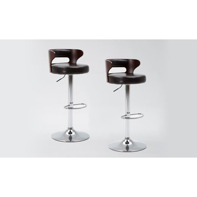 North Reading Swivel Upholstered Adjustable Height Counter Stool with Metal Frame