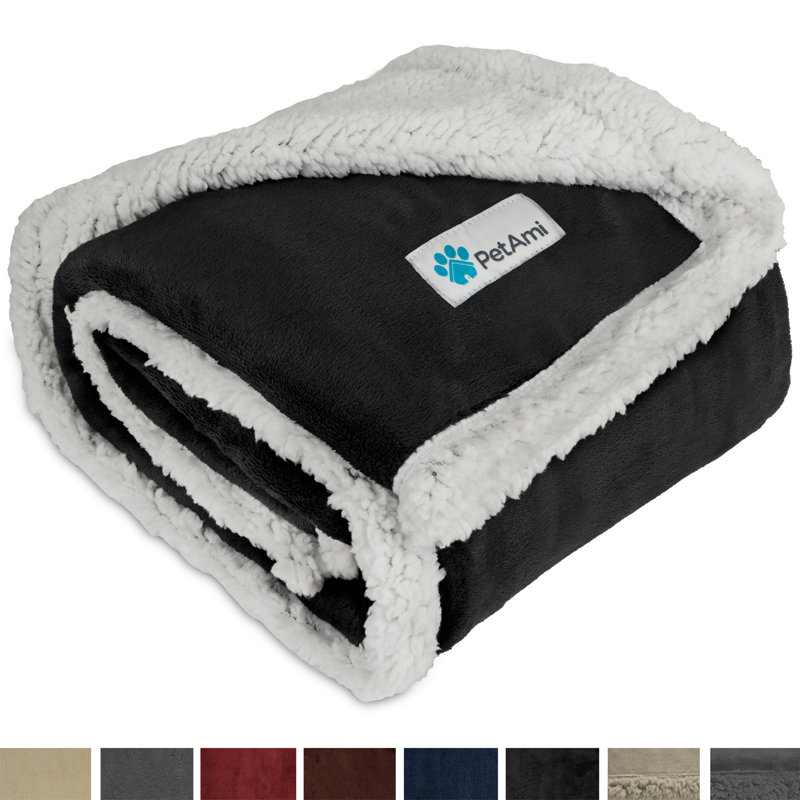Couverture en polyester Premium Puppy, Noir