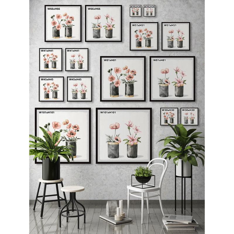Vase With Gold Lining by Parvez Taj - 2 Piece Single Picture Frame Painting Set, 30" H x 30" W x 3.81" D
