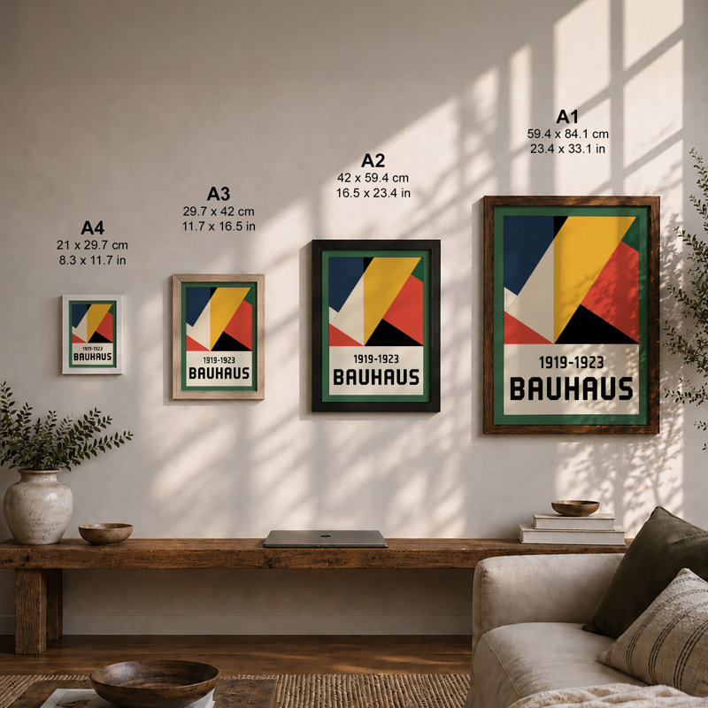 Bauhaus Forms Geometric - Print, Unframed, A4 - 29.7 x 21.0 cm