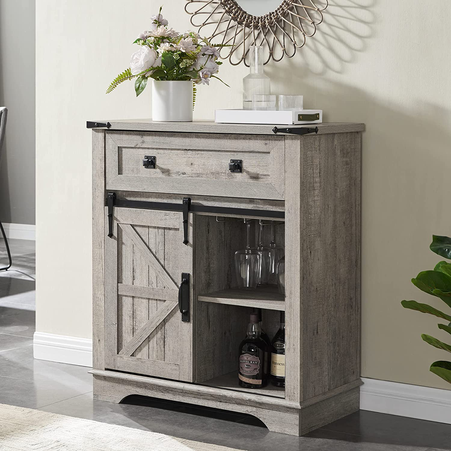 Cozy Castle Farmhouse Kitchen Buffet Storage Cabinet with Doors and  Adjustable Shelves, Buffet Table Sideboard, Accent Liquor Coffee Bar  Cabinet for Kitchen, Living Room, Entryway, Dining Room, White : :  Home