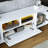 63" Modern High Gloss Led Octaviano With Sliding Door & Open Storage For Media Devices-1406322058