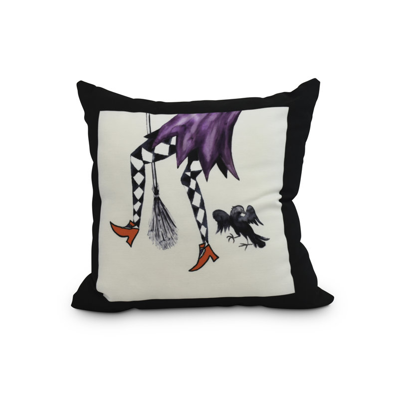 Housse et insert de coussin carré Witches Brew, Blanc, 16 po x 16 po