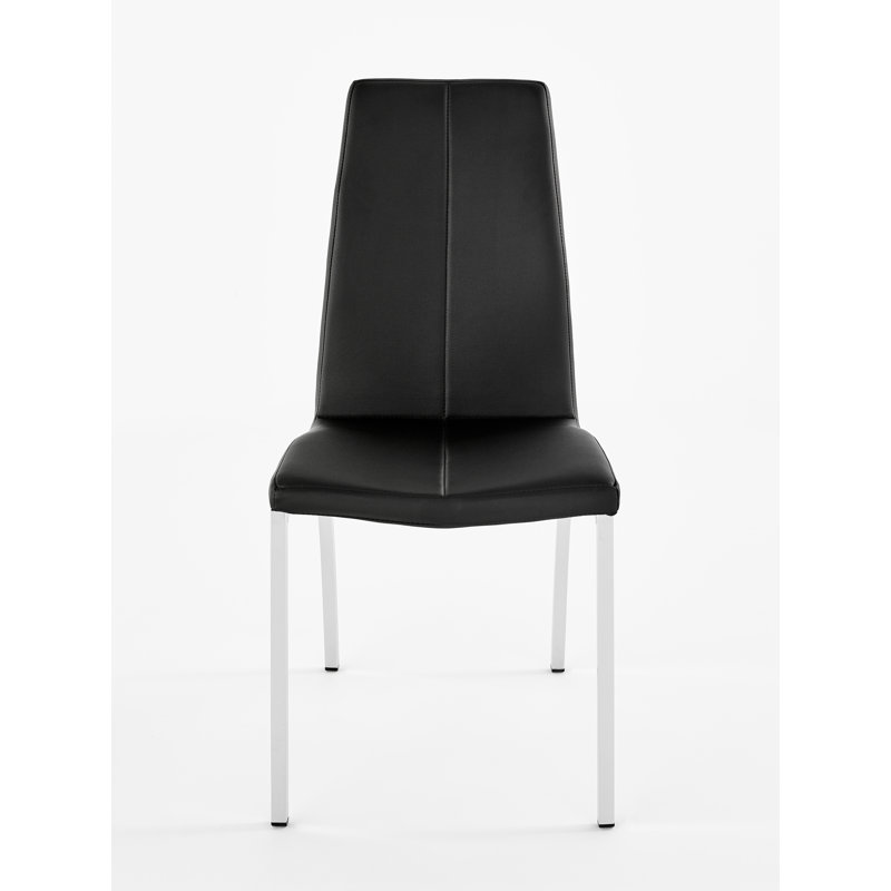 Union Point 48cm H Upholstered Metal Side Chair, Black