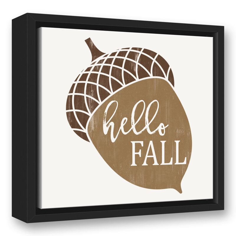 « hello automne acorn », impression sur toile, H 12 po x l 12 po, Cadre noir
