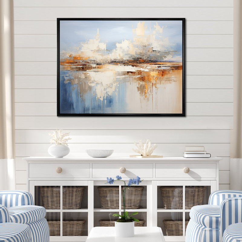 Coastal Ocean Coastal Reflections - Landscapes Wall Decor, Cadre flottant noir, H 12 po x l 20 po x P 1 po