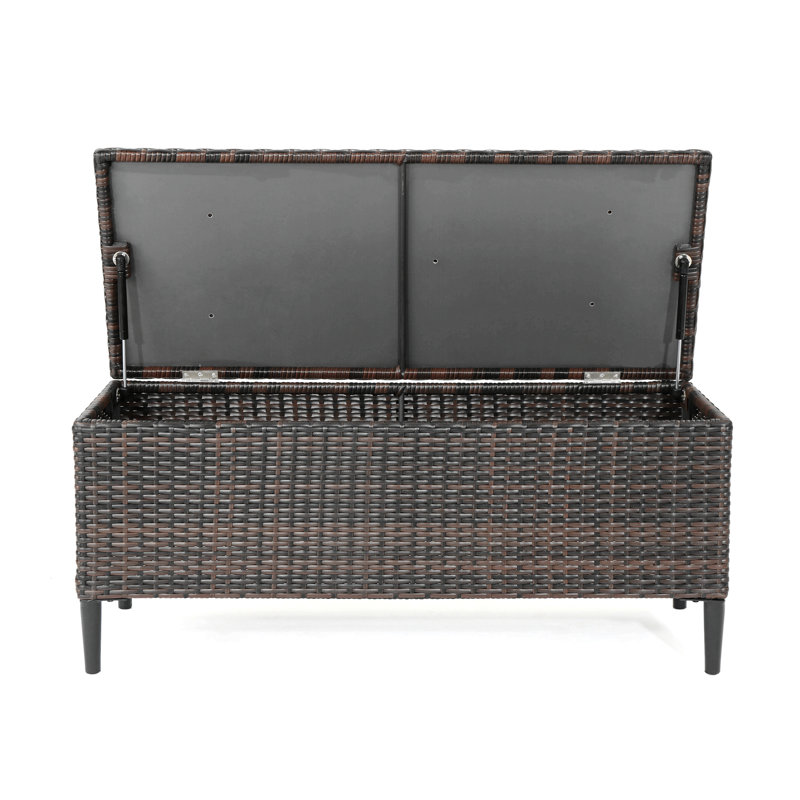 Banc de rangement Jeanbart, Brun multi