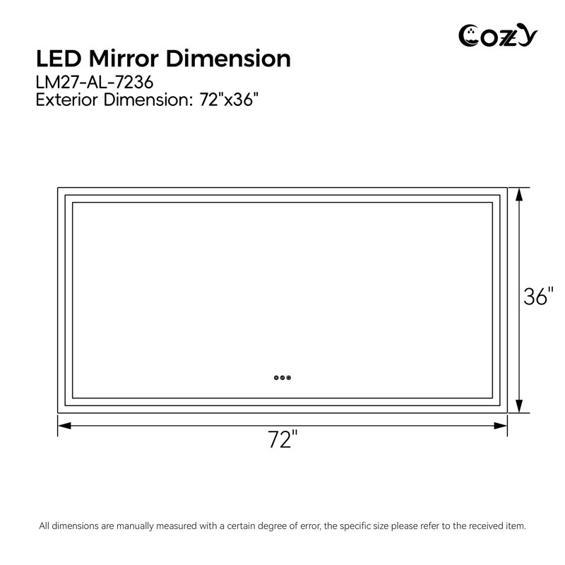Miroir de salle de bain à DEL avec miroir de meuble-lavabo en verre trempé anti-buée à DEL avec éclairage avant et arrière