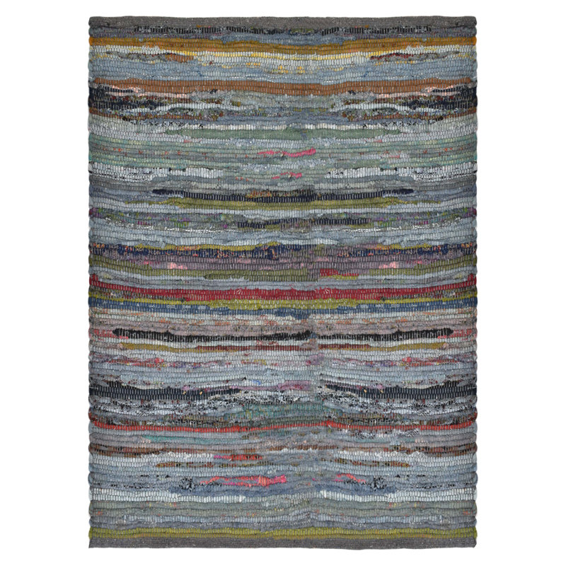 Cotton Abstract Indoor Rug, Rectangle 4' x 6'