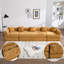 Canapé-lit convertible l 108,3 po, matelas pliant en nuage avec cadre fixe et main courante à dossier coussiné (jaune moutarde)-1744230009