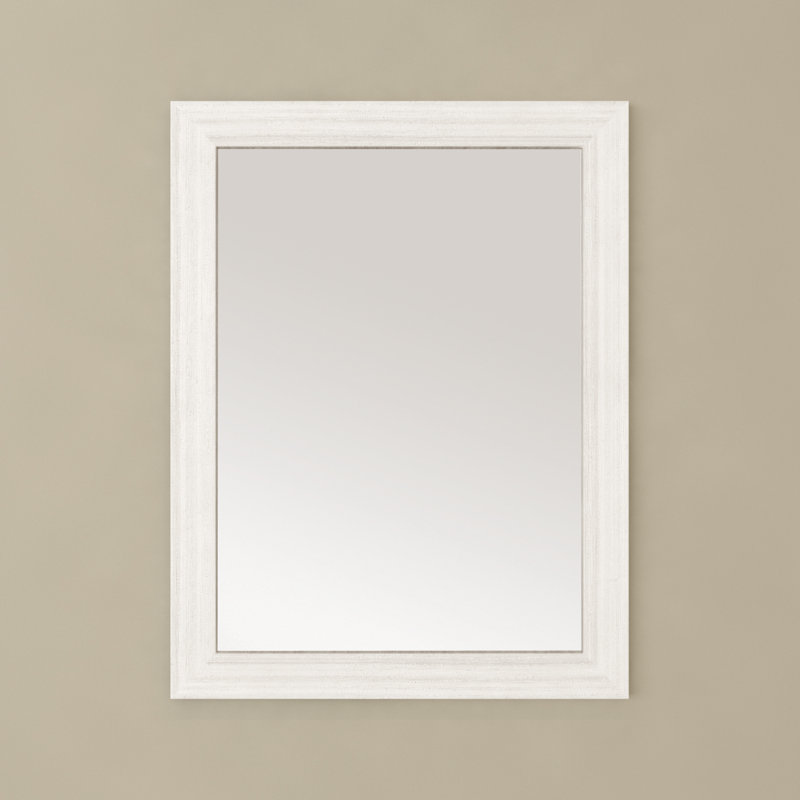 Silhouette Wood Flat Wall Mirror, Off-White