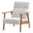 Upholstered Solid Wood Armchair with Ottoman-777874606