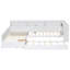 Lit plateforme en bois blanc en forme de L simple avec lit gigogne et tiroir de rangement - Lit pour enfant peu encombrant
