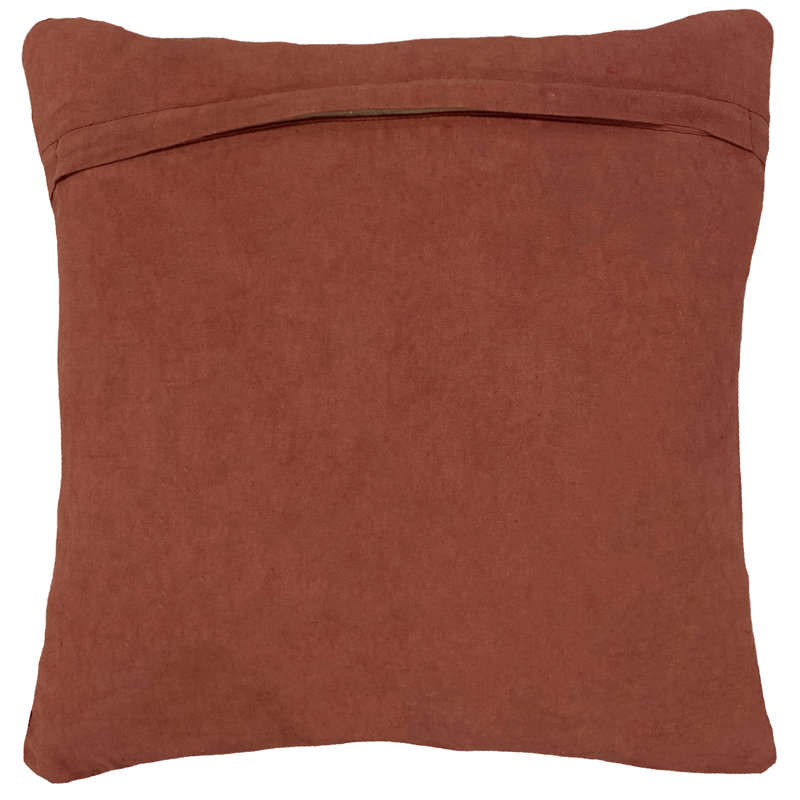 Geometric Square Cushion, Red, Feather