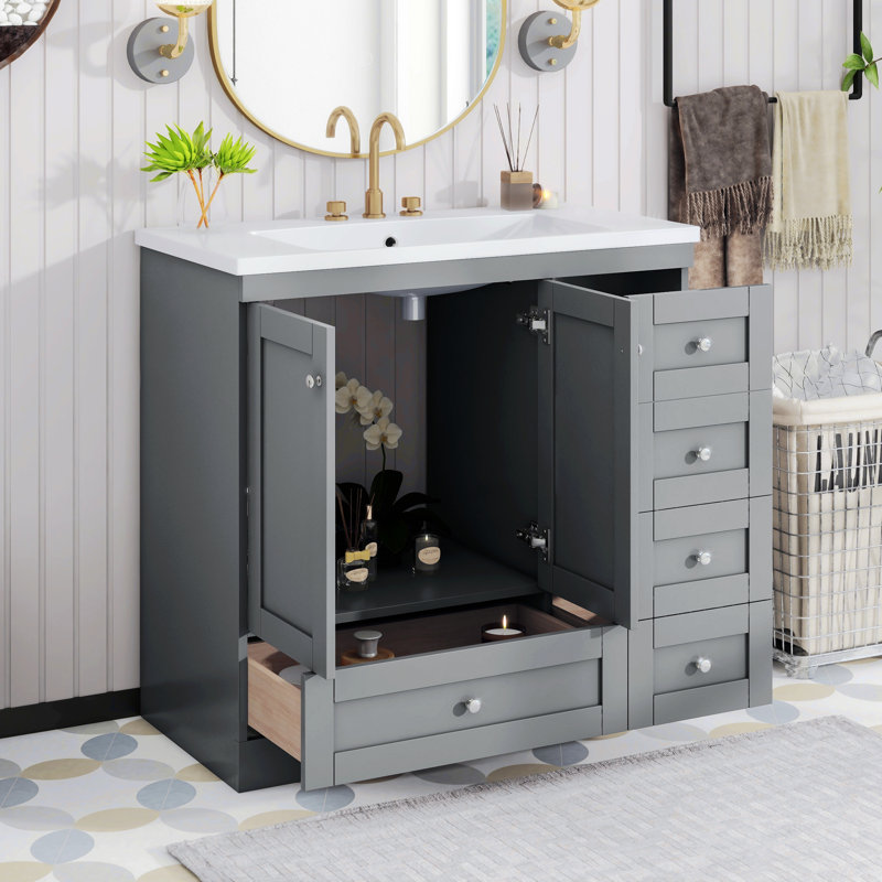 Rangement pour salle de bain Rimpy, Gris