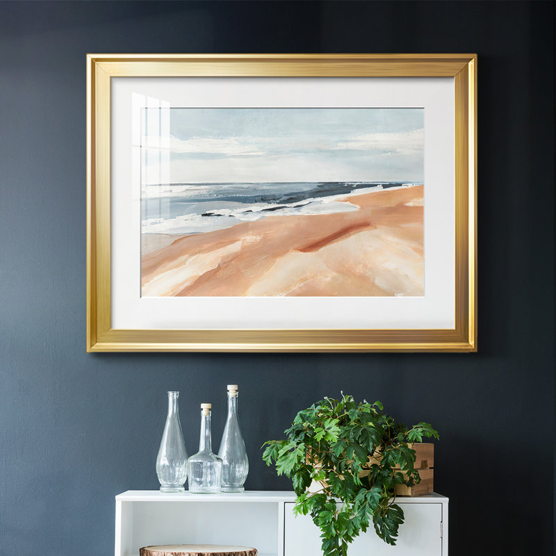 Salvo Beach I, reproduction d'art encadrée, Or, H 30 po x l 44 po x P 1,5 po