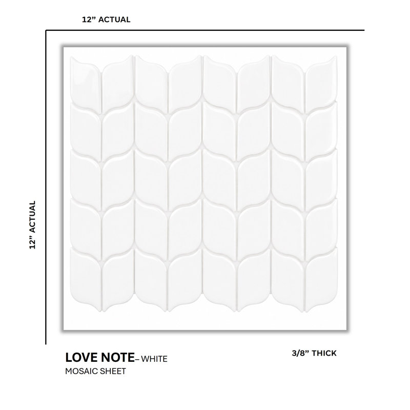 Love Note Leaf Mosaic, White