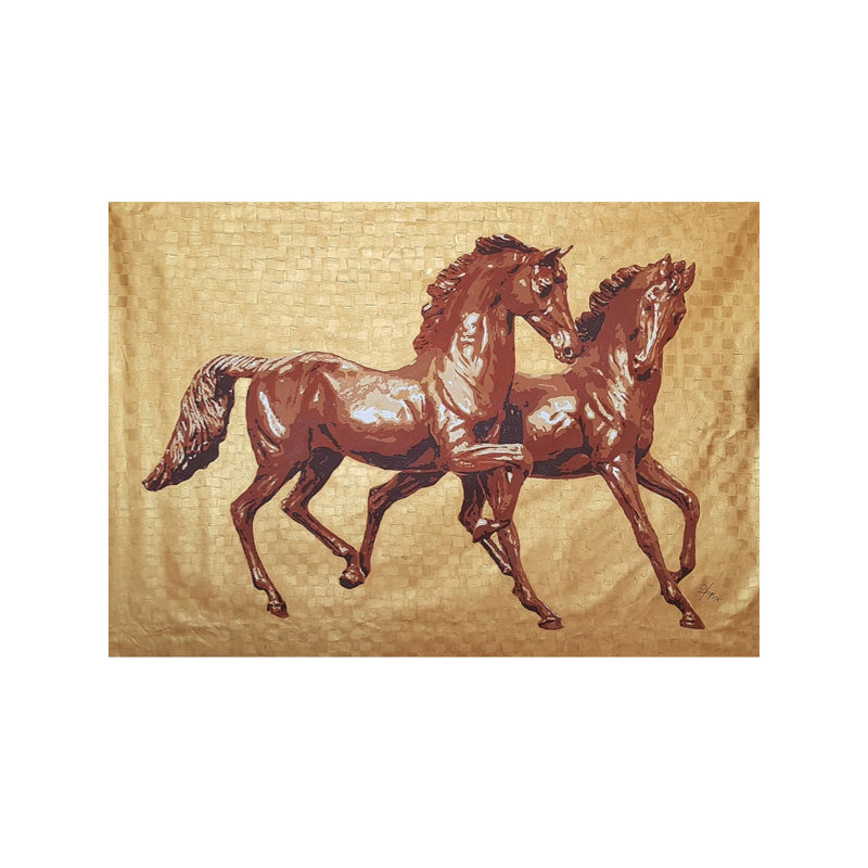 Two Racing Horses | Acrylic On Canvas | By Yogi Kumar