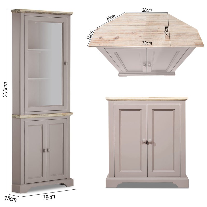 Teague 78 cm W Display Cabinet, Truffle