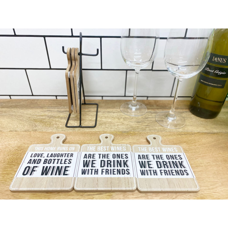 Wood 6 Piece Coaster Set