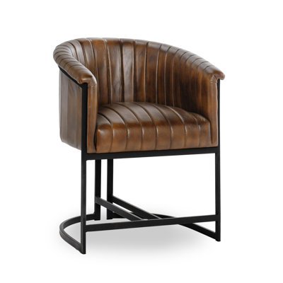 Seville Top Grain Leather Dining Chair In Brown