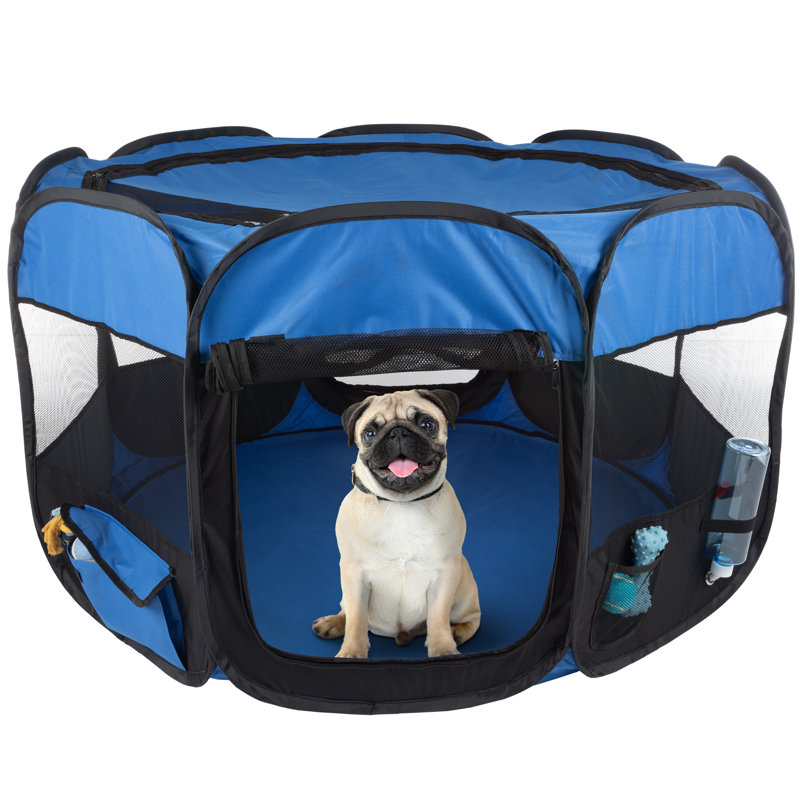 PETMAKER 42"x25" Pop-Up Pet Playpen, Blue