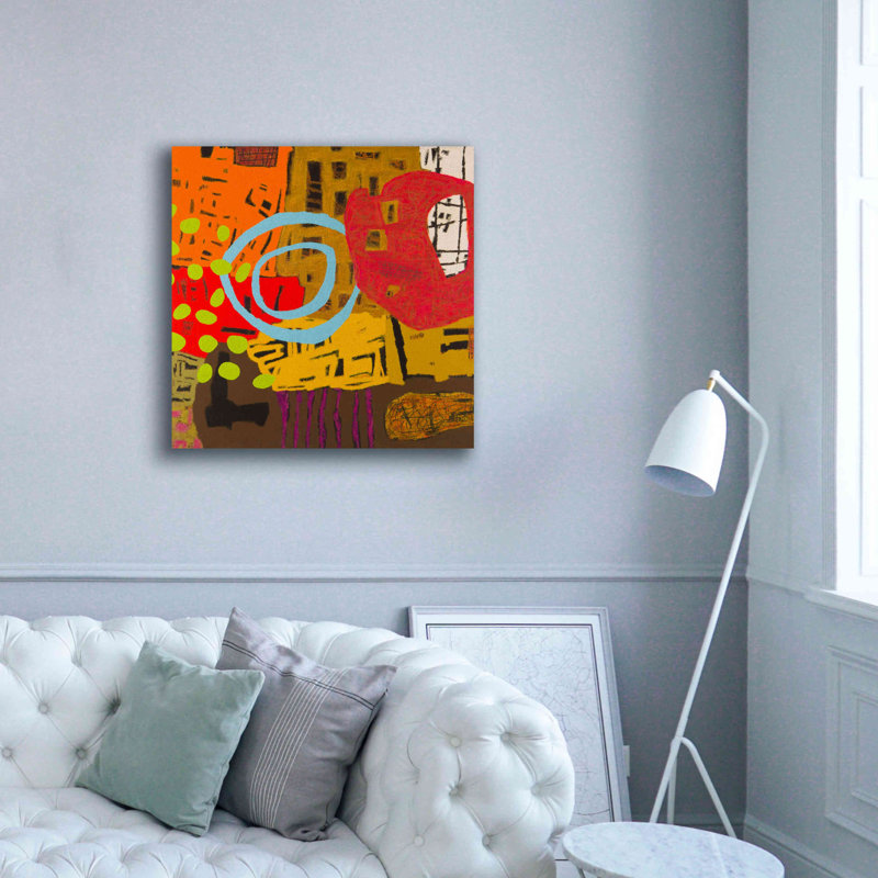 "Conversations In The Abstract 28" par Downs sur toile, H 37 po x l 37 po x P 1,5 po