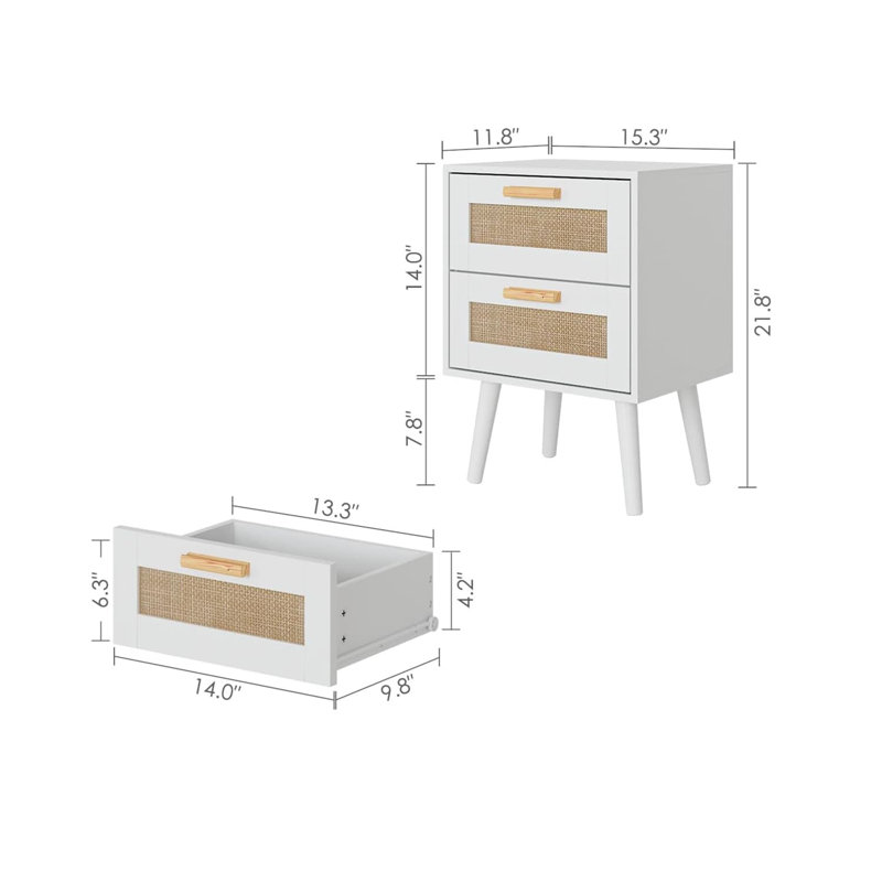 Guevara 40cm W Bedside Table