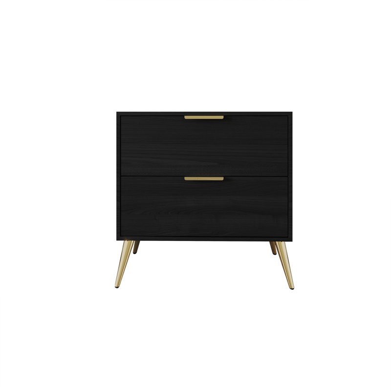 Rafiat 21.65'' W Nightstand, Black