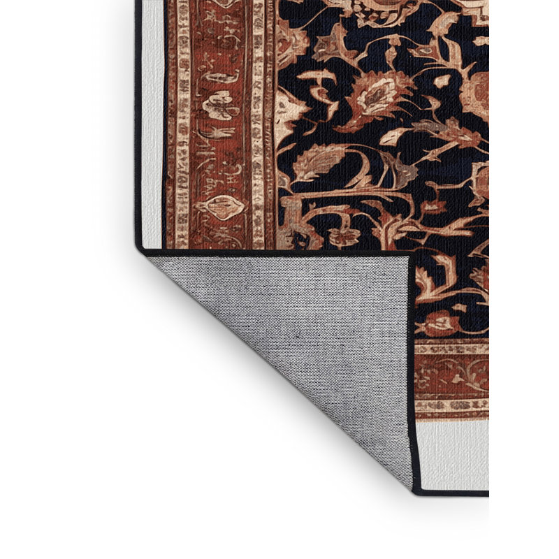 Tapis brun lavable à la machine, Rond 5 pi