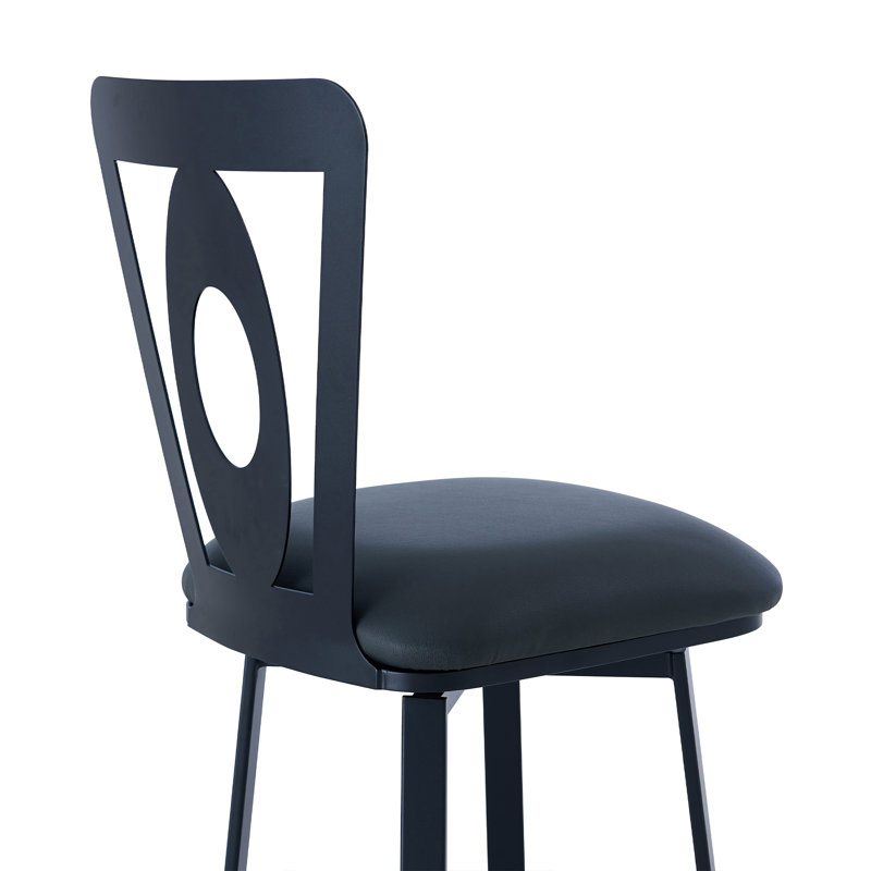 Tabouret de bar Forseti, Noir mat, Tabouret de bar (assise de 30 po de hauteur)