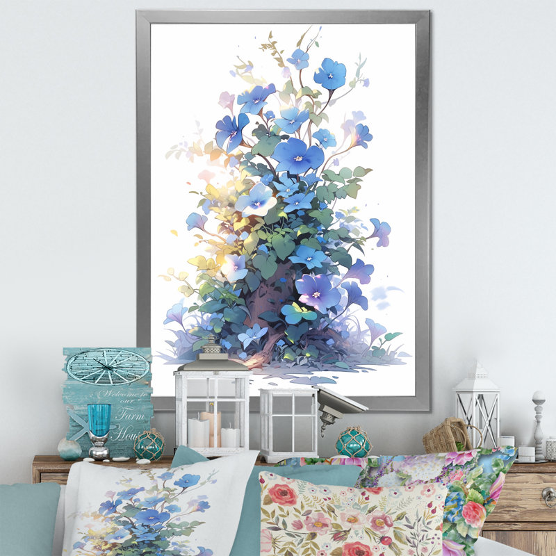 " A Gardens Flower Grace V ", Silver Single Picture Framed, 20" H x 12" W x 1" D